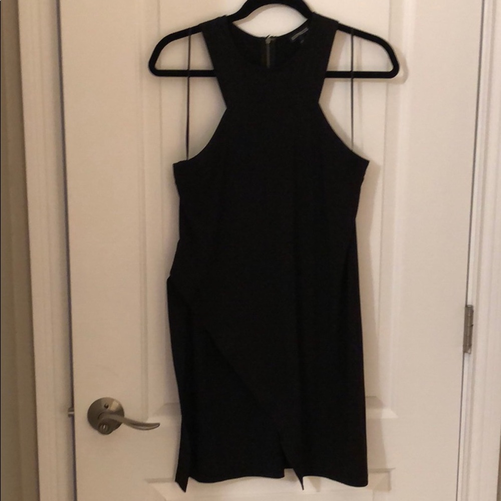 Express black long side slit top. Size M